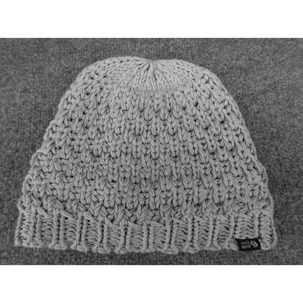Mountain Hardwear Beanie Womens OS Grey Excellent Wool‎ Blend Chunky Knit Hat